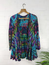 Bright Tie Dye Long Sleeve Open Top
