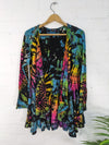 Bright Tie Dye Long Sleeve Open Top