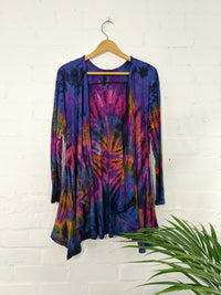 Bright Tie Dye Long Sleeve Open Top