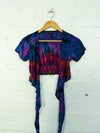 Assorted Tie Dye Short Sleeve Tie Front Top