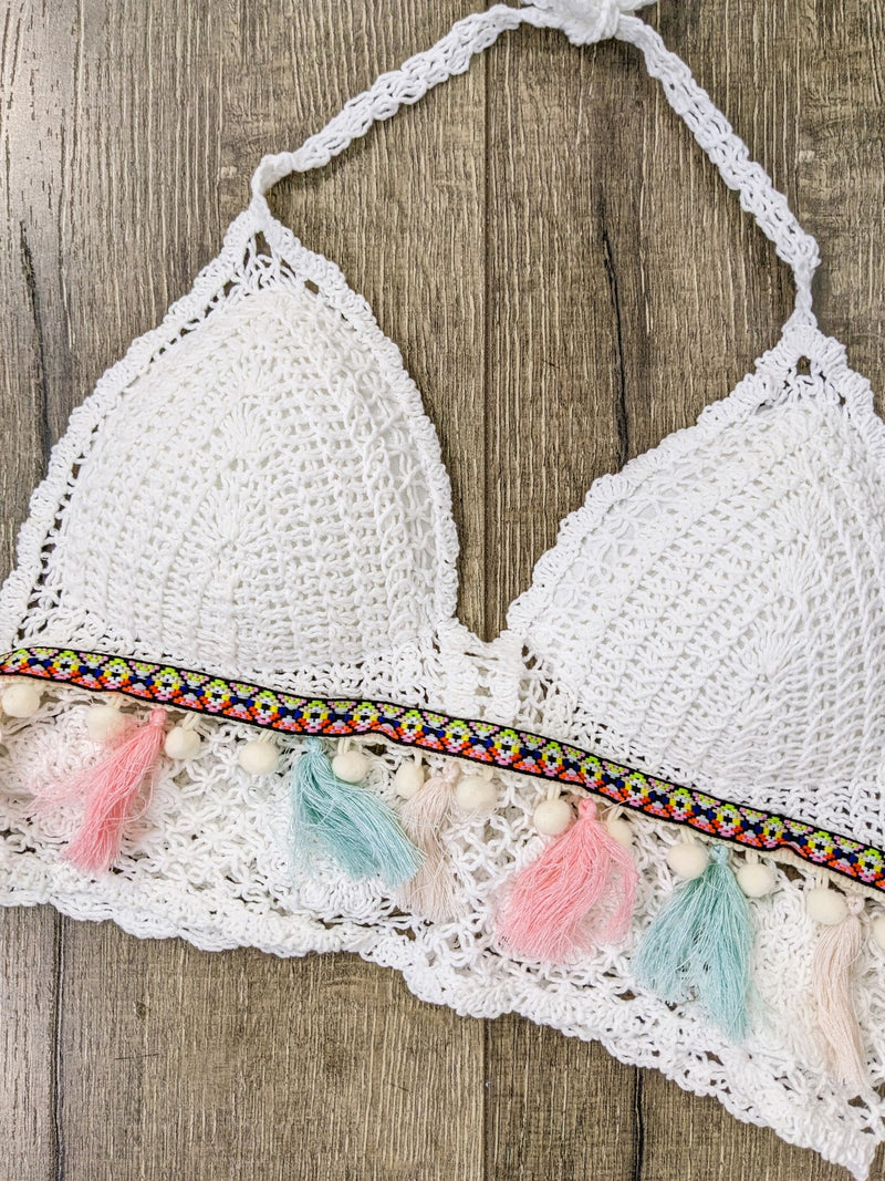 Crochet Halter Neck Crop Top