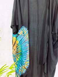 Tie Dye Short Sleeve Open Long Top