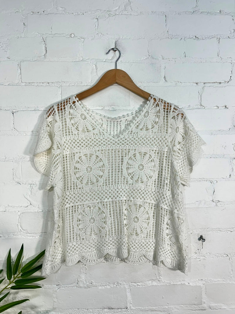 Crochet Short Sleeve Top