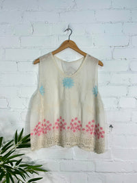 Embroidered Sleeveless Top