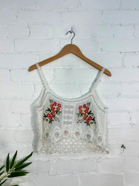 Embroidered Cropped Vest