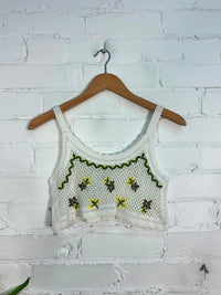 Embroidered Cropped Vest