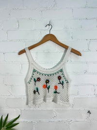 Embroidered Cropped Vest