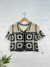 Crochet Short Sleeve Crop Top