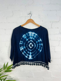 Tie Dye Three Quarter Sleeve Top