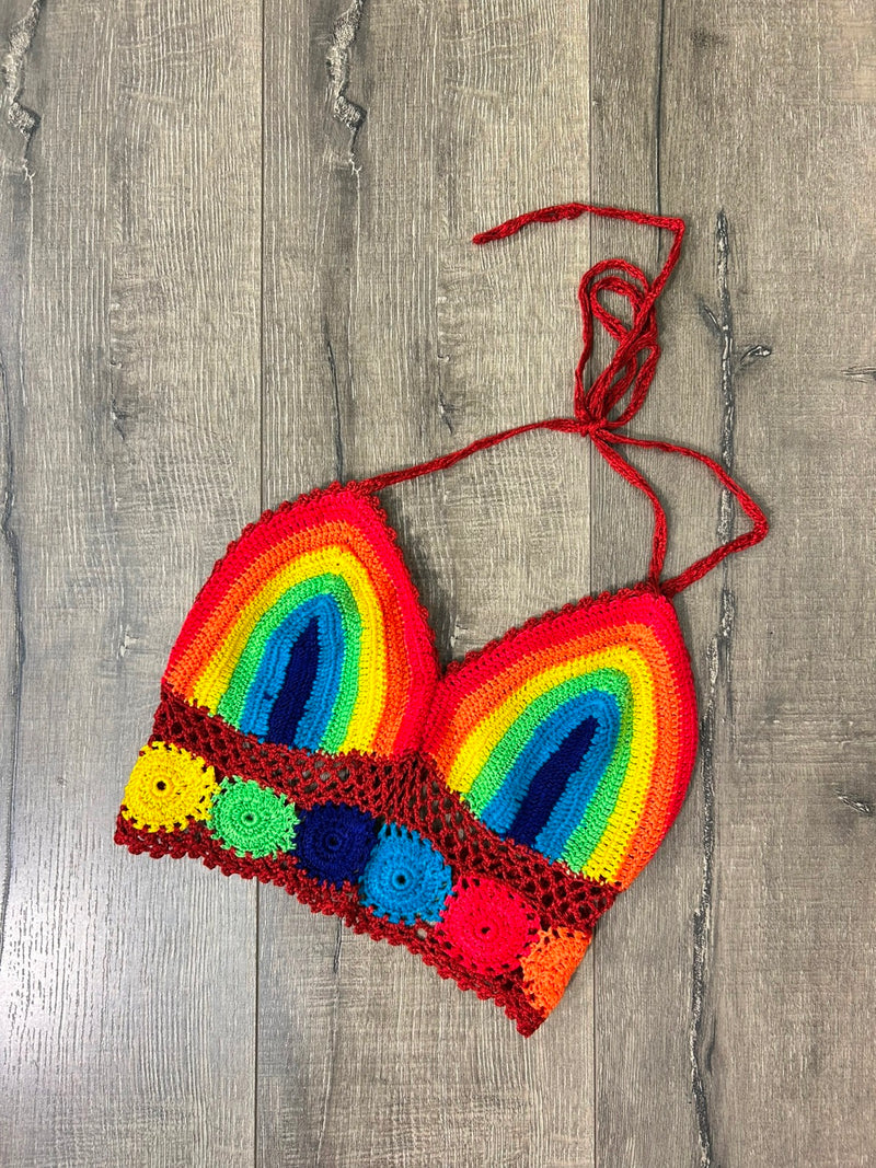 Crochet Halter Tie Crop Top