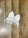 Crochet Halter Tie Tassel Crop Top