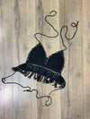 Crochet Halter Tie Tassel Crop Top