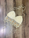 Crochet Halter Tie Bra Top