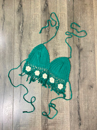 Crochet Halter Tie Bra Top