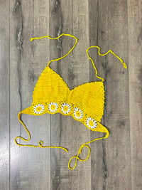 Crochet Halter Tie Bra Top