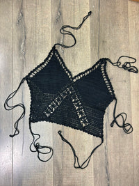 Crochet Halter Tie Crop Top