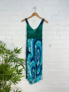 Swirl Print Strappy Midi Dress