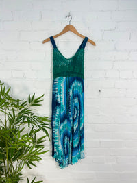 Swirl Print Strappy Midi Dress
