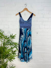 Swirl Print Strappy Midi Dress
