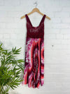 Swirl Print Strappy Midi Dress