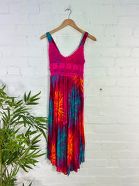 Swirl Print Strappy Midi Dress
