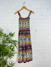 Elephant Print Strappy Midi Dress