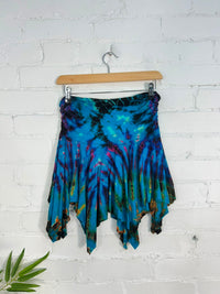 Tie Dye Short Handkerchief Skirt