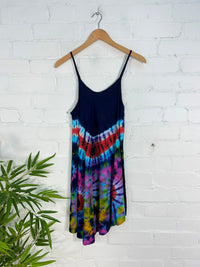 Tie Dye Strappy Short Dress