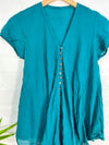 Full Button Short Sleeve Blouse
