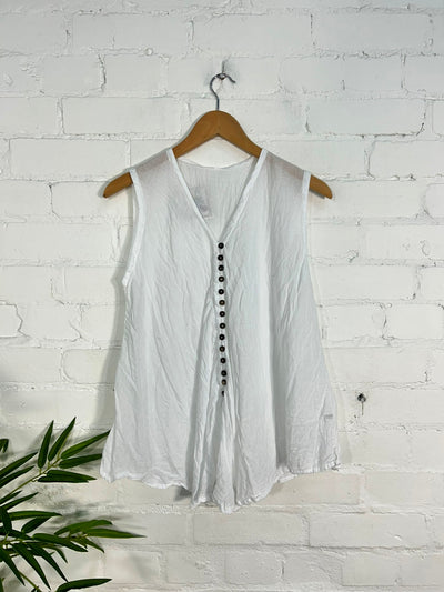 Full Button Sleeveless Vest