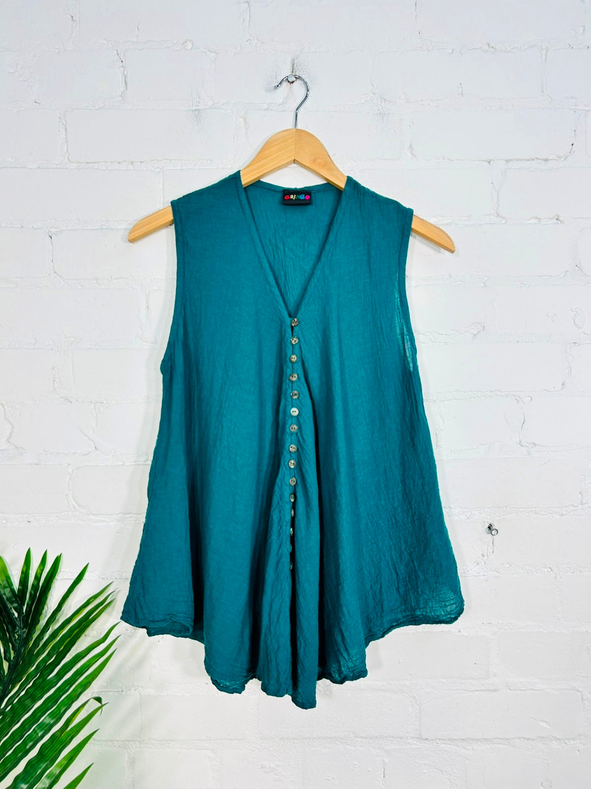 Full Button Sleeveless Vest