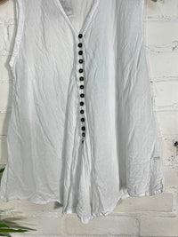Full Button Sleeveless Vest