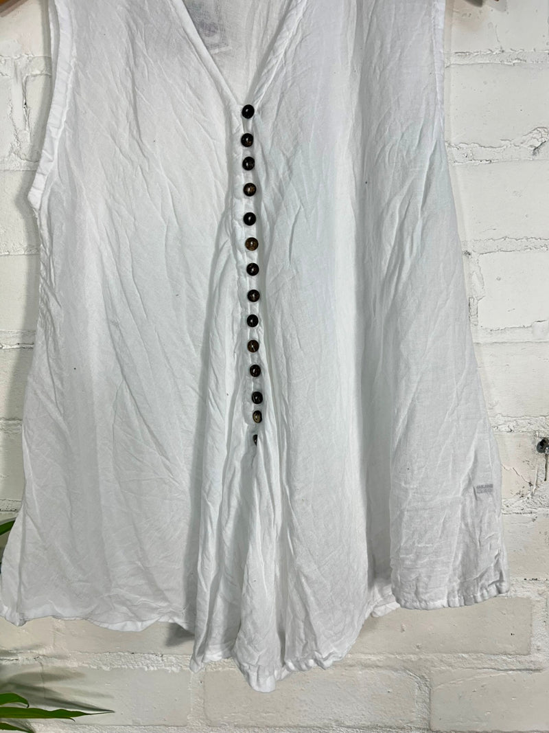Full Button Sleeveless Vest
