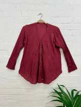 Full Button Long Sleeve Blouse