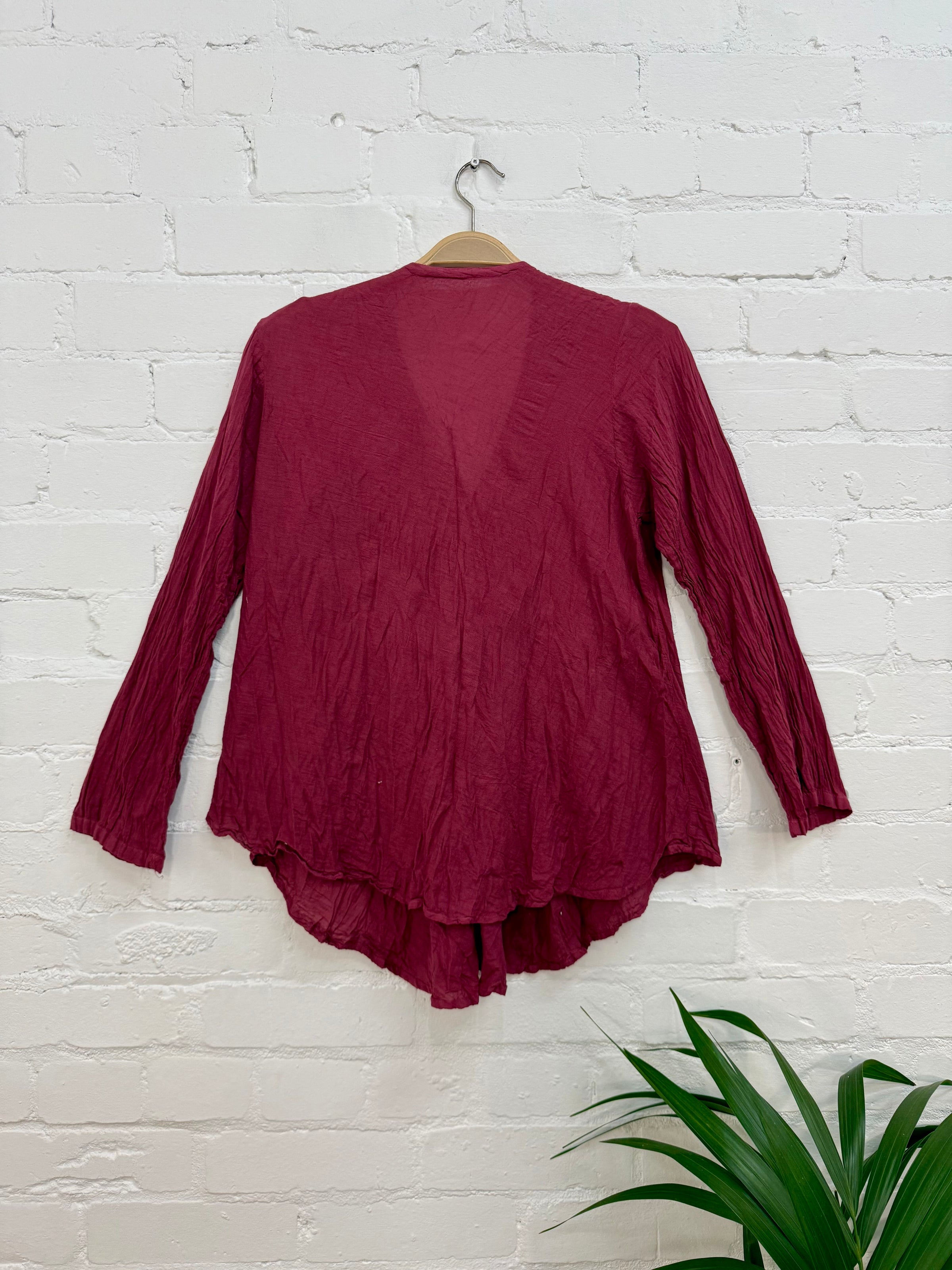 Full Button Long Sleeve Blouse
