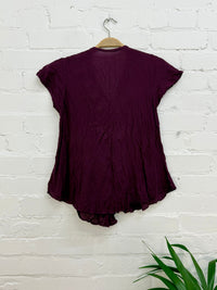 Full Button Short Sleeve Blouse