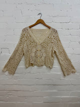 3/4 Sleeve Crochet Cardigan