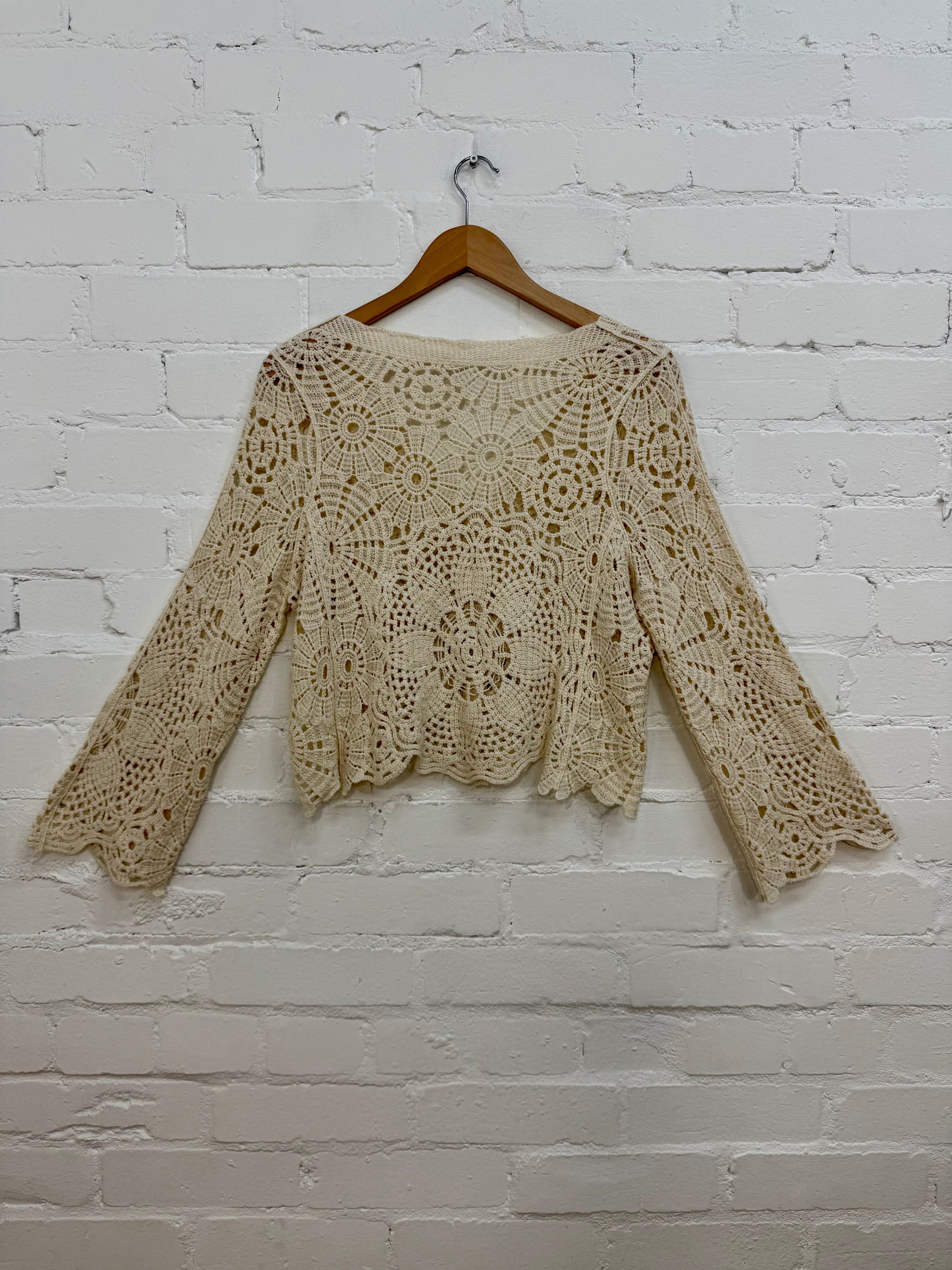 3/4 Sleeve Crochet Cardigan