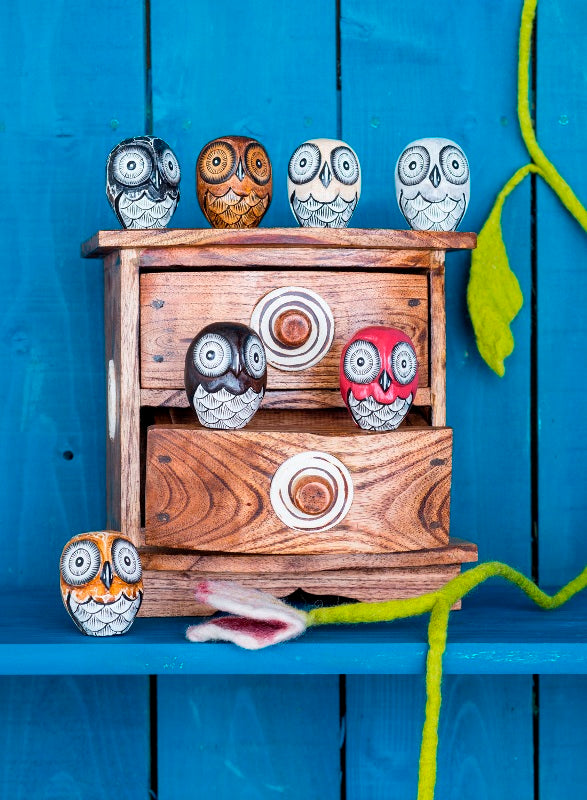 Set Of 7 Owls
