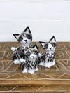 Set Of 3 White Distressed Cats