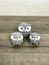Set Of 3 White And Grey Owls