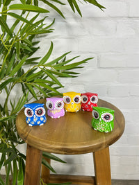 Set of 5 Bright Owls