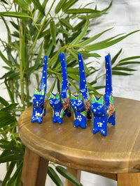 Set of 4 Blue Cats