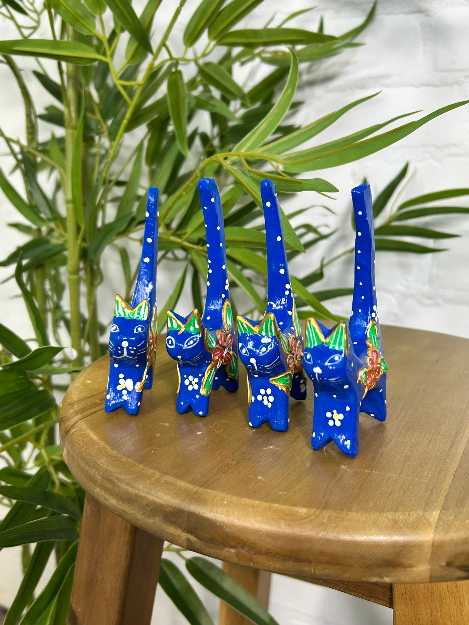 Set of 4 Blue Cats