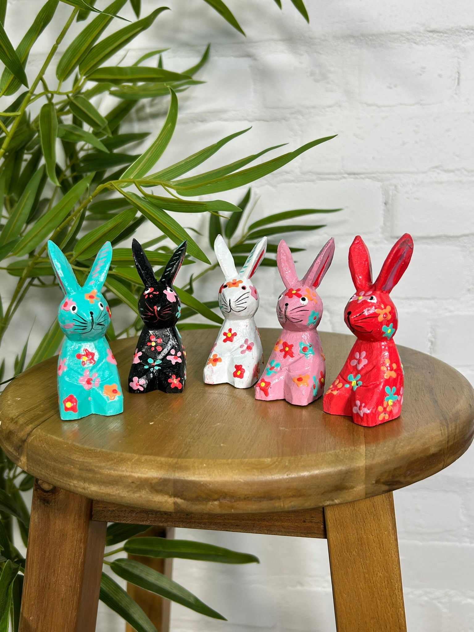 Set of 5 Colourful Rabbits
