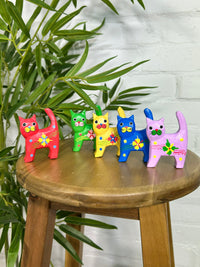 Set of 5 Colourful Cats