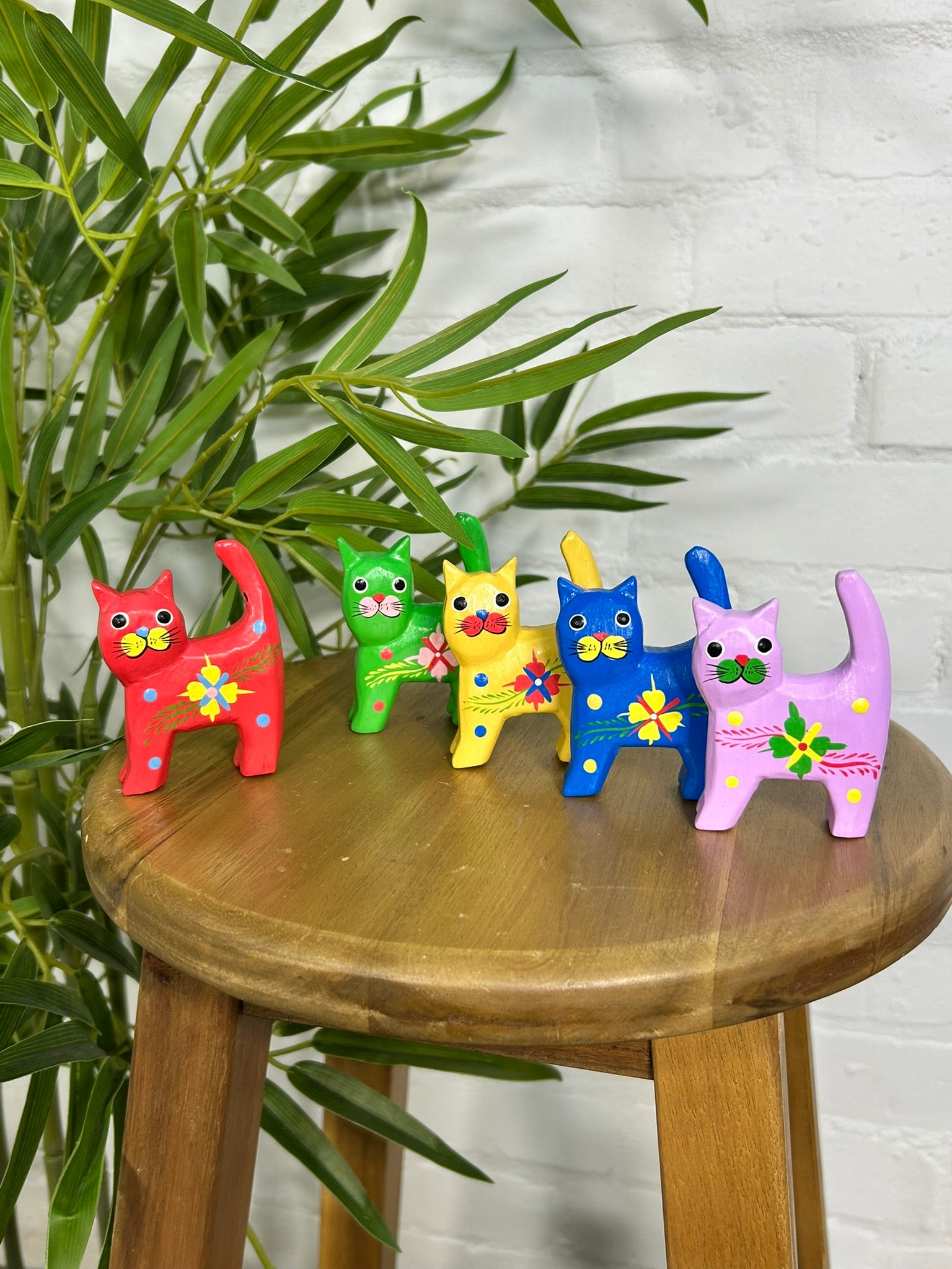 Set of 5 Colourful Cats