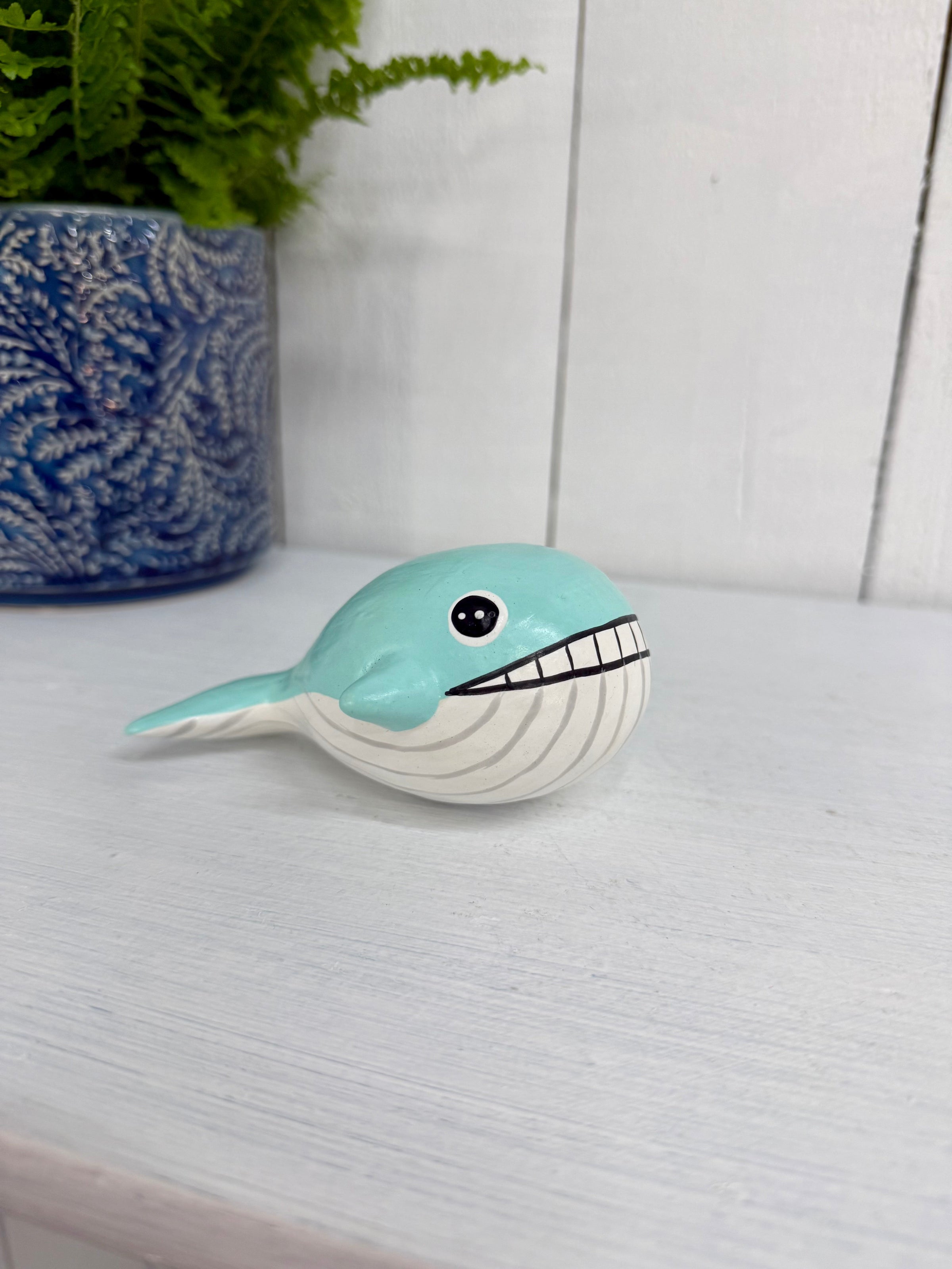 Smiling Wooden Whale