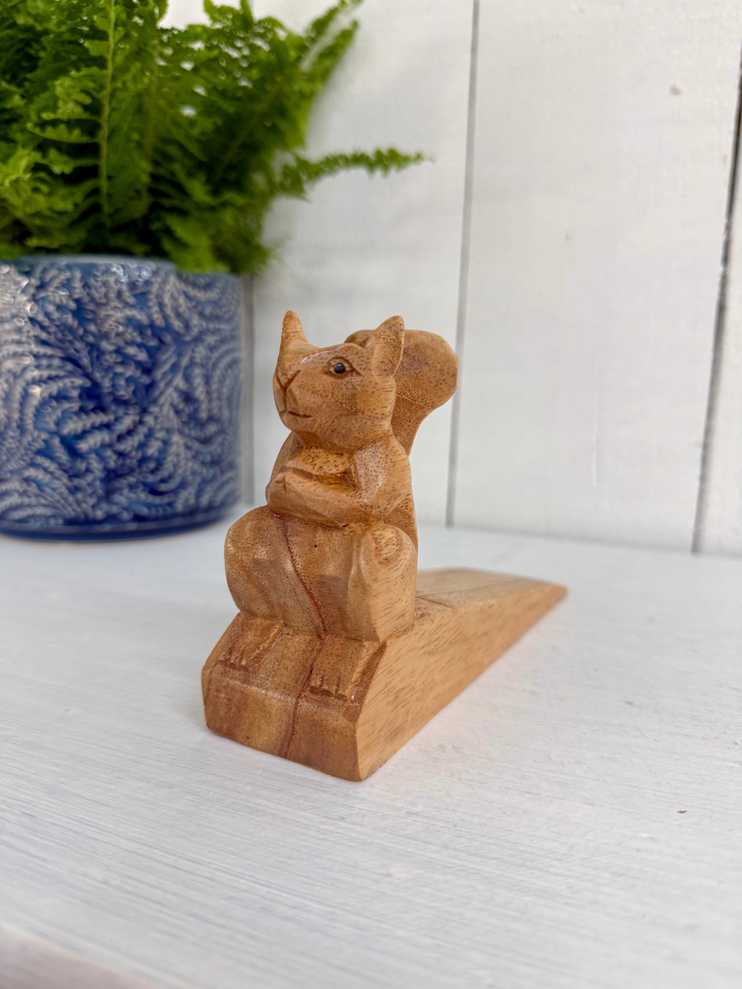 Wooden Squirrel Doorstop