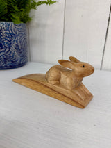 Wooden Rabbit Doorstop